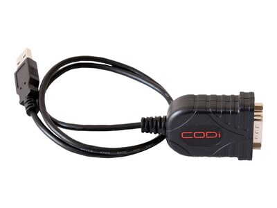 CODi 1.83 USB-A to RS-232 Adapter Cable, Black (A01026)