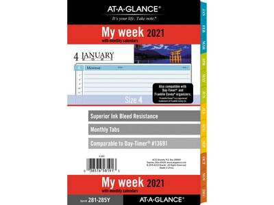2021 AT-A-GLANCE 5.5 x 8.5 Weekly & Monthly Refill, Zenscapes, Each (281-285Y-21)