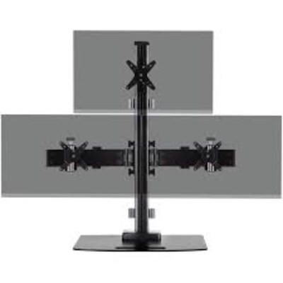 Ergotech Triple Monitor Desk Stand, Up to 30 Monitors, Black (130-C28-B12)