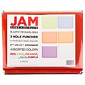 JAM Paper Plastic 3 Hole Punch Binder Envelopes with Zip Closure, Letter Booklet, 9.75 x 13, Assorte