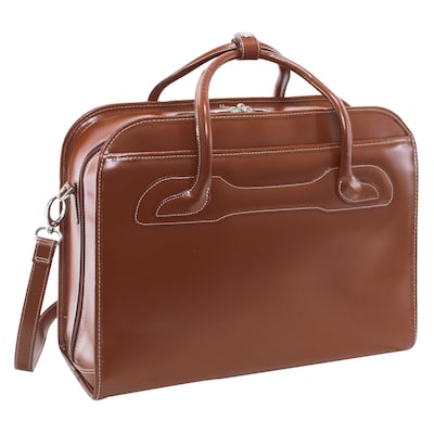 McKlein WILLOWBROOK W Series Laptop Briefcase, Brown Genuine Leather (94984)