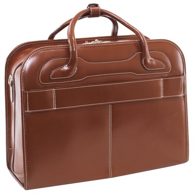 McKlein WILLOWBROOK W Series Laptop Briefcase, Brown Genuine Leather (94984)