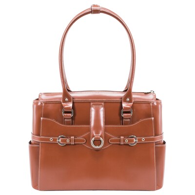 McKlein WILLOW SPRINGS W Series Laptop Briefcase, Brown Genuine Leather (96564)