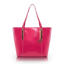 McKlein CRISTINA Fuchsia Genuine Leather Tote with Tablet Pocket, Large (97543)