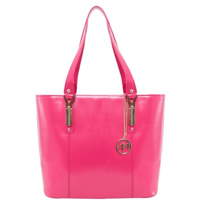 McKlein SAVARNA Fuchsia Genuine Leather Tote with Tablet Pocket, Large (97573)