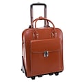 McKlein LA GRANGE W Series Laptop Rolling Briefcase, Brown Genuine Leather (96494)