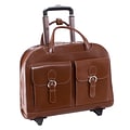 McKlein Davis L Series Laptop Briefcase, Brown Genuine Leather (96184A)