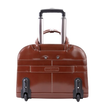 McKlein Davis L Series Laptop Briefcase, Brown Genuine Leather (96184A)