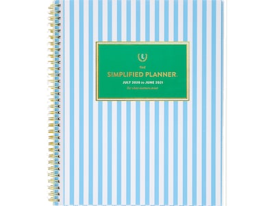 2020-2021 AT-A-GLANCE 8.5 x 11 Academic Planner, Emily Ley Simplified, Blue Stripe (EL401-901A-21)