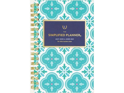 2020-2021 AT-A-GLANCE 3.5 x 6 Academic Planner, Emily Ley Simplified, Colorful Quatrefoil (EL400-300A-21)