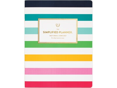 2020-2021 AT-A-GLANCE 8.5 x 11 Academic Planner, Emily Ley Simplified, Happy Stripe (EL400-091A-21)