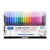 Zebra Sarasa Clip Retractable Gel Pens, Fine Point, Assorted Inks, 20/Pack (47220)
