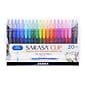 Zebra Sarasa Clip Retractable Gel Pen, Fine Point, 0.5mm, Assorted Ink, 20 Pack (47220)