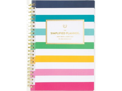 2020-2021 AT-A-GLANCE 5.5 x 8.5 Academic Planner, Emily Ley Simplified, Happy Stripe (EL400-201A-21)