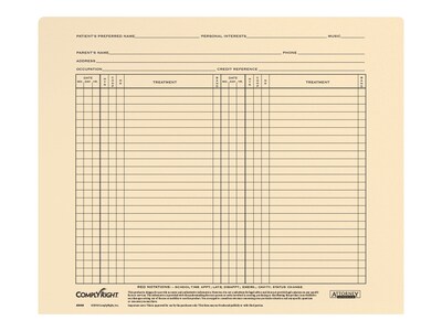ComplyRight Orthodontic Case Analysis File, 9.5 x 11.75, 25 Folders/Pack (A1048)