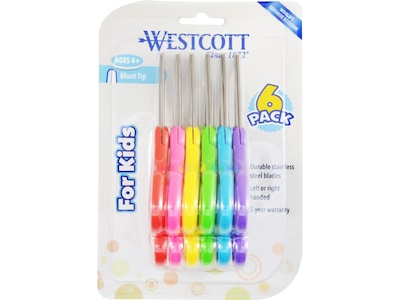Westcott 5 Pointed Kids Scissors Classpack, 6 Count