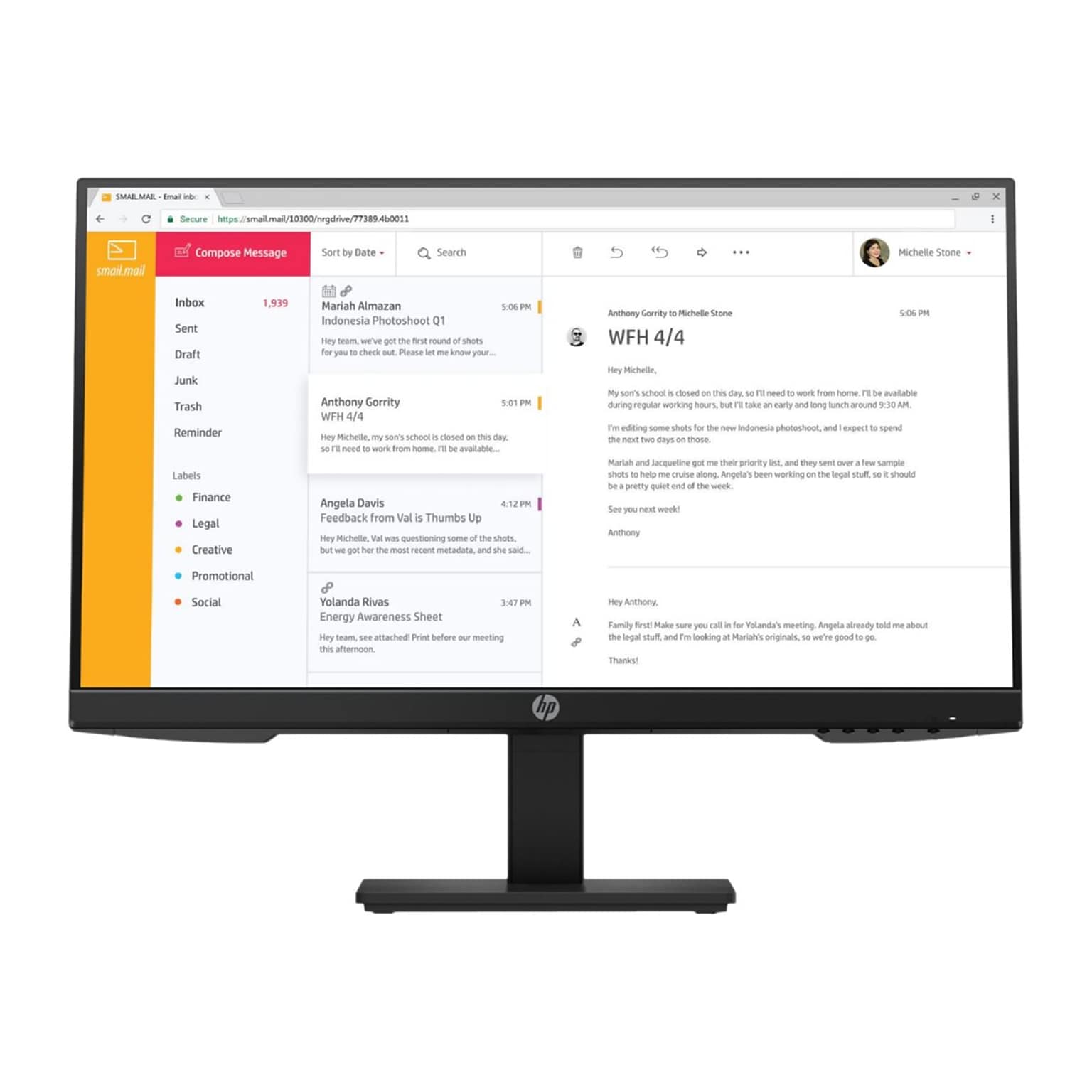 HP P24h G4 9UJ13A8#ABA 23.8 LED HD Monitor, Black