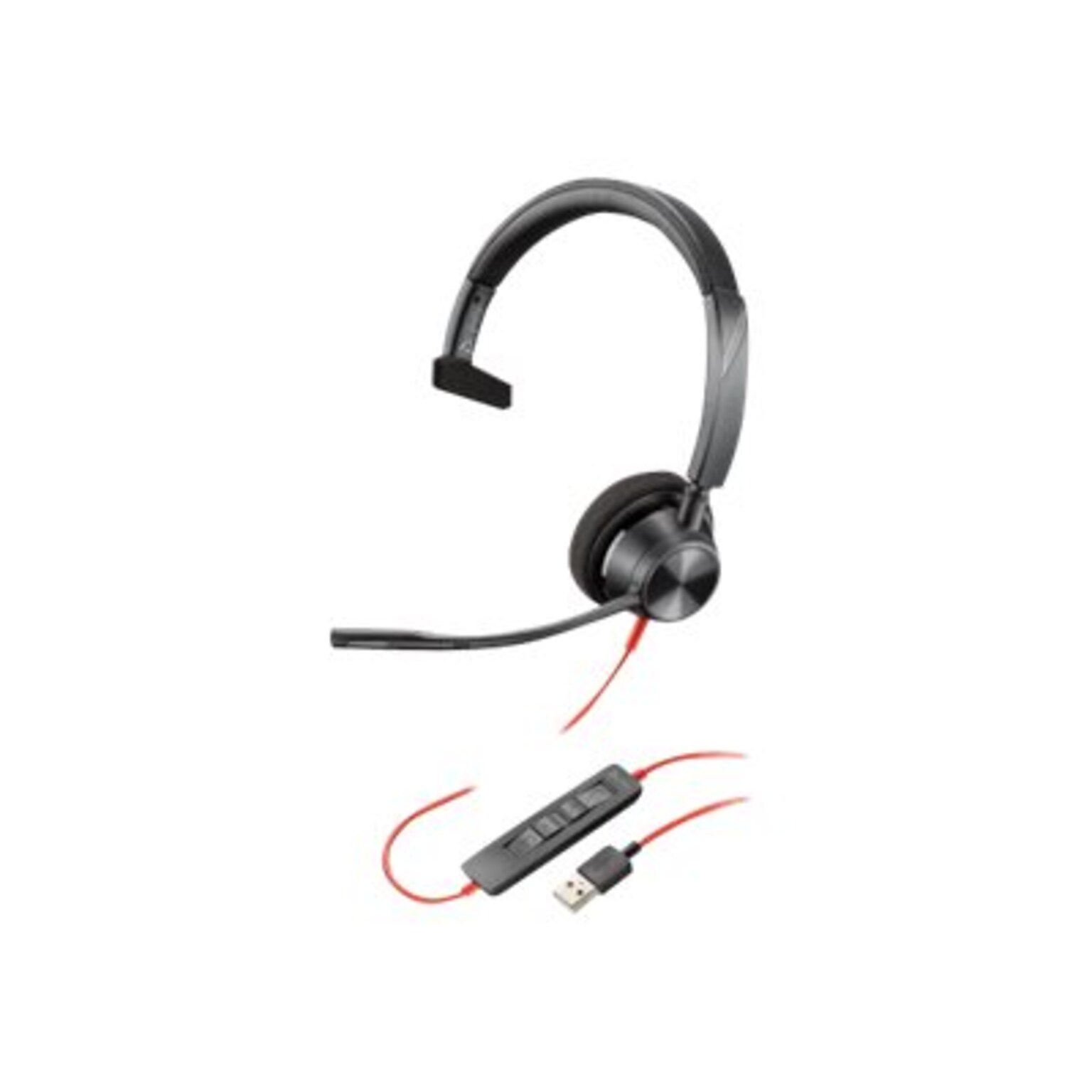 Plantronics Blackwire 3310 Wired Mono On Ear Computer Headset, Black (213928-01)