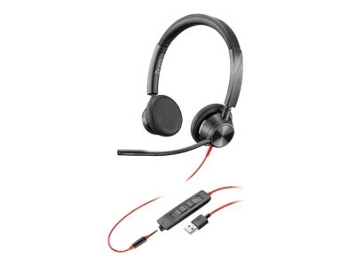 Plantronics Blackwire 3325 Wired Stereo On Ear Computer Headset, UC Certified, Black (213938-01)