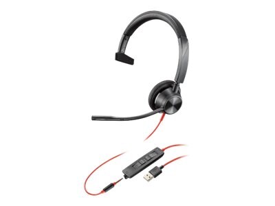 Plantronics Blackwire 3315 Wired Mono On Ear Computer Headset, Black (213936-01)