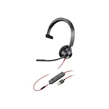 Plantronics Blackwire 3315 Wired Mono On Ear Computer Headset, Black (213936-01)