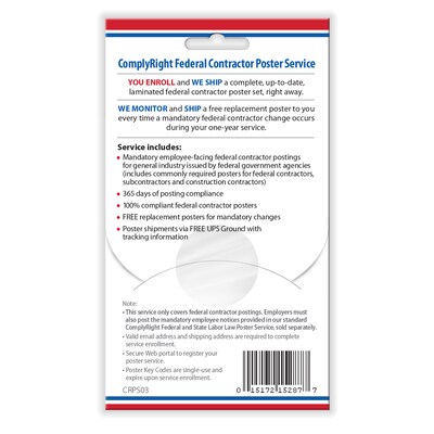 ComplyRight Federal Contractor Poster Service (CRPS03)