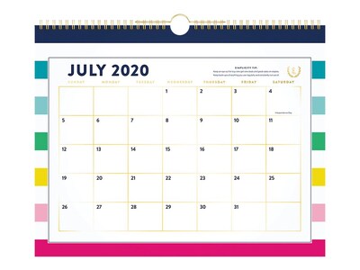 2020 AT-A-GLANCE 12 x 15 Wall Calendar, Emily Ley Simplified, Happy Stripe (EL400-707A-21)