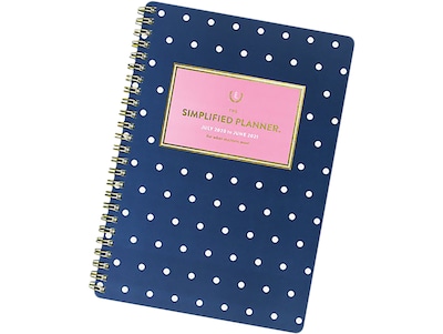 2020-2021 AT-A-GLANCE 5.5 x 8.5 Academic Planner, Emily Ley Simplified, Navy Dot (EL405-200A-21)