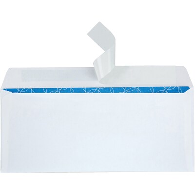 Quality Park Redi-Strip Security Tinted #10 Business Window Envelopes, 4 1/8" x 9 1/2", White Wove, 500/Box (90119)