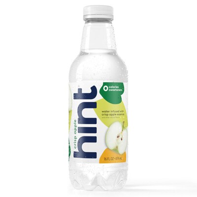 Hint Crisp Apple Flavored Water, 16 Oz., 12/Carton (00104)