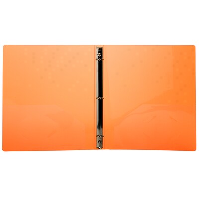 JAM Paper Designders 3/4" 3-Ring Flexible Poly Binder, Orange Glass Twill (750T1OR)