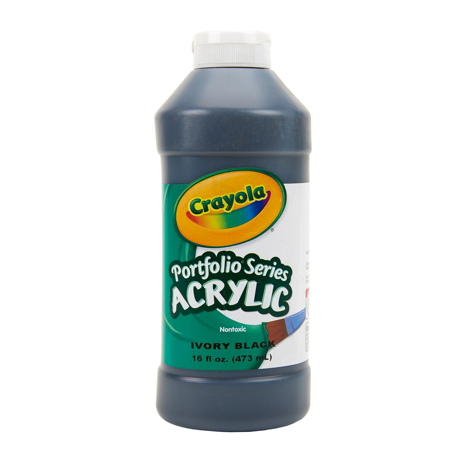 Crayola Portfolio Acrylic Paint, Ivory Black, 16 oz. (20-4016-244)