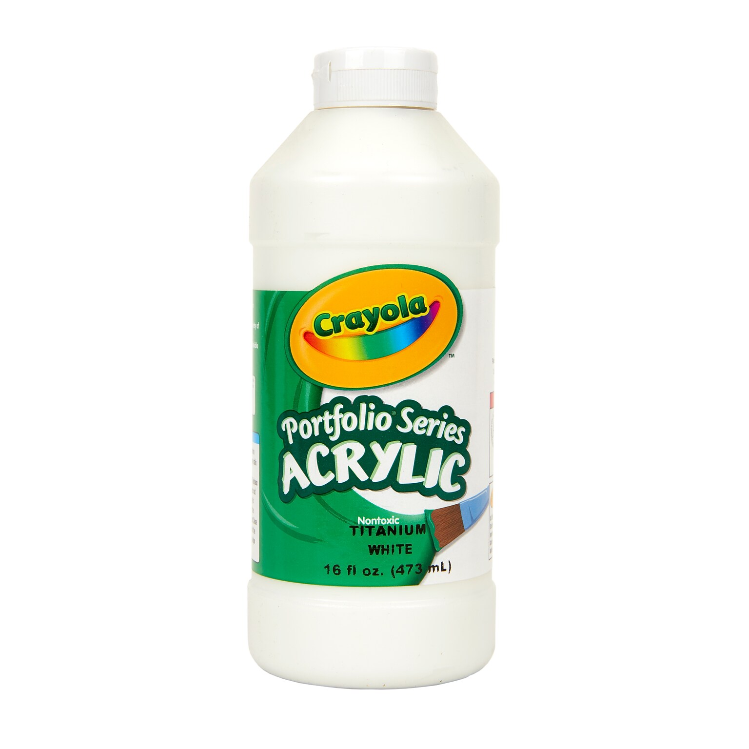 Crayola Portfolio Acrylic Paint, Titanium White, 16 oz. (20-4016-432)