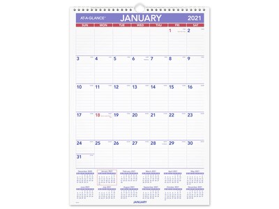 2021 AT-A-GLANCE 17 x 12 Wall Calendar, Multicolor (PM2-28-21)
