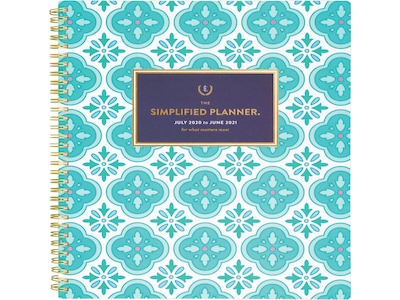 2020-2021 AT-A-GLANCE 8.5 x 11 Academic Planner, Emily Ley Simplified, Colorful Quatrefoil (EL400-905A-21)