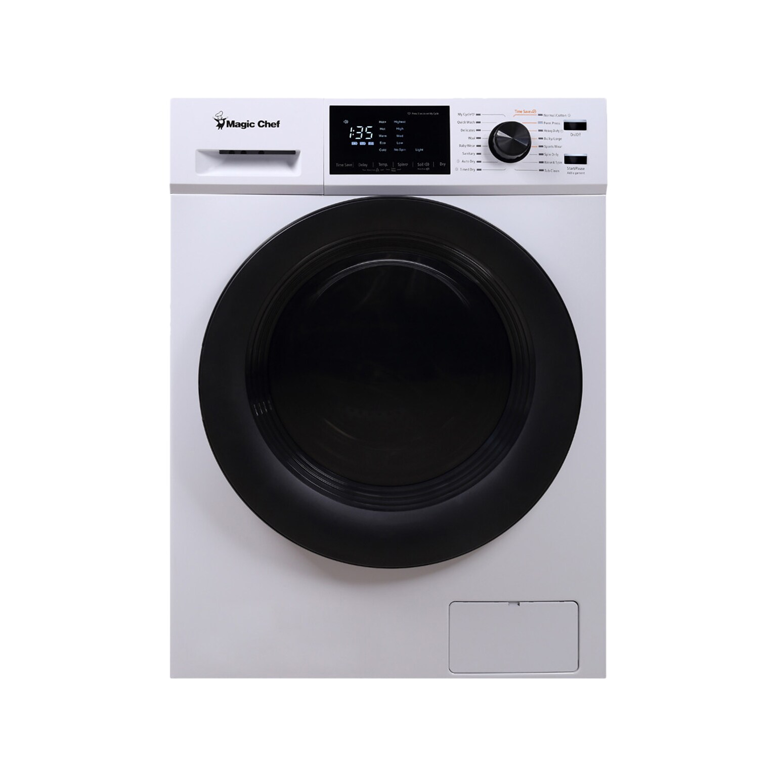 Magic Chef 2.7 Cu. Ft. Washer and Dryer Combo White (MCSCWD27W5)