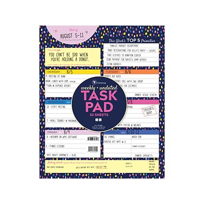 TF Publishing Large Bright Week Message Pad, 9 x 12, Unruled, Multicolor, 52 Sheets/Pad, 1 Pad/Pack (99-6888)