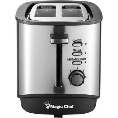 Magic Chef 2-Slice Toaster, Stainless Steel/Black (MCST2SS)