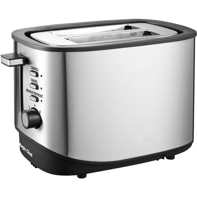 Magic Chef 2-Slice Toaster, Stainless Steel/Black (MCST2SS)