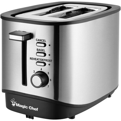Magic Chef 2-Slice Toaster, Stainless Steel/Black (MCST2SS)