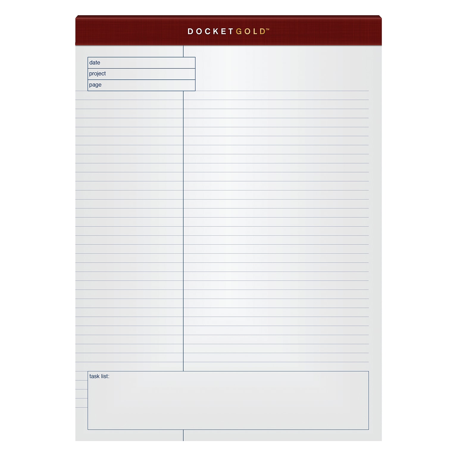 TOPS Docket Gold Notepads, 8.5 x 11.75, Quad, White, 40 Sheets/Pad, 4 Pads/Pack (TOP 77102)