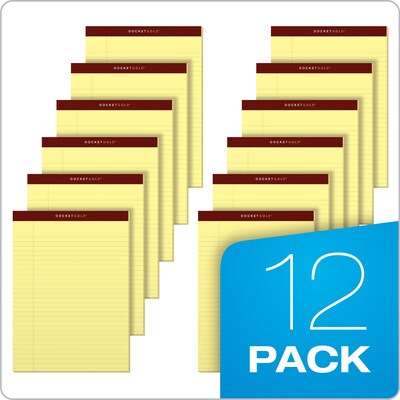 Tops Docket Gold Notepads, 8.5" x 11.75", Canary, 50 Sheets/Pad, 12 Pads/Pack (63950)