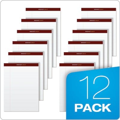 TOPS Docket Gold Notepads, 8.5" x 11.75", White, 50 Sheets/Pad, Dozen (63960)