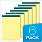 TOPS Docket Notepads, 8.5" x 11.75", Wide, Canary, 100 Sheets/Pad, 6 Pads/Pack (TOP 63387)
