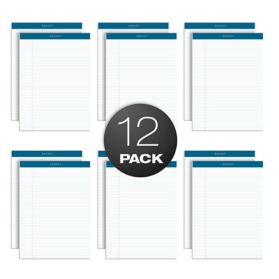 TOPS Docket Notepad, 8.5 x 11.75, Legal Ruled, White, 50 Sheets/Pad, 12 Pads/Pack (TOP63410)