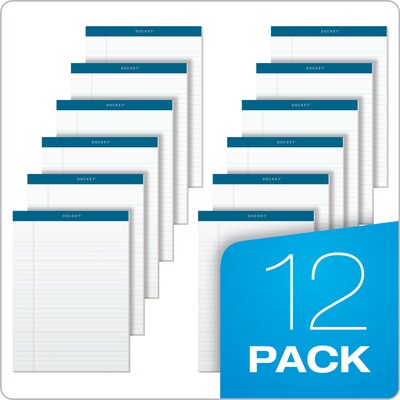 TOPS Docket Notepad, 8.5" x 11.75", Legal Ruled, White, 50 Sheets/Pad, 12 Pads/Pack (TOP63410)