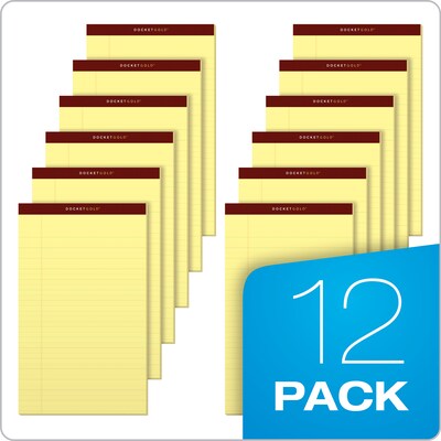 Tops Docket Gold Notepads, 8.5" x 14", Canary, 50 Sheets/Pad, 12 Pads/Pack (63980)