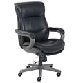 La-Z-Boy Wickingham Leather Back Perforated Leather/Gel-Infused Memory Foam Executive Chair, Soft Black (60007)