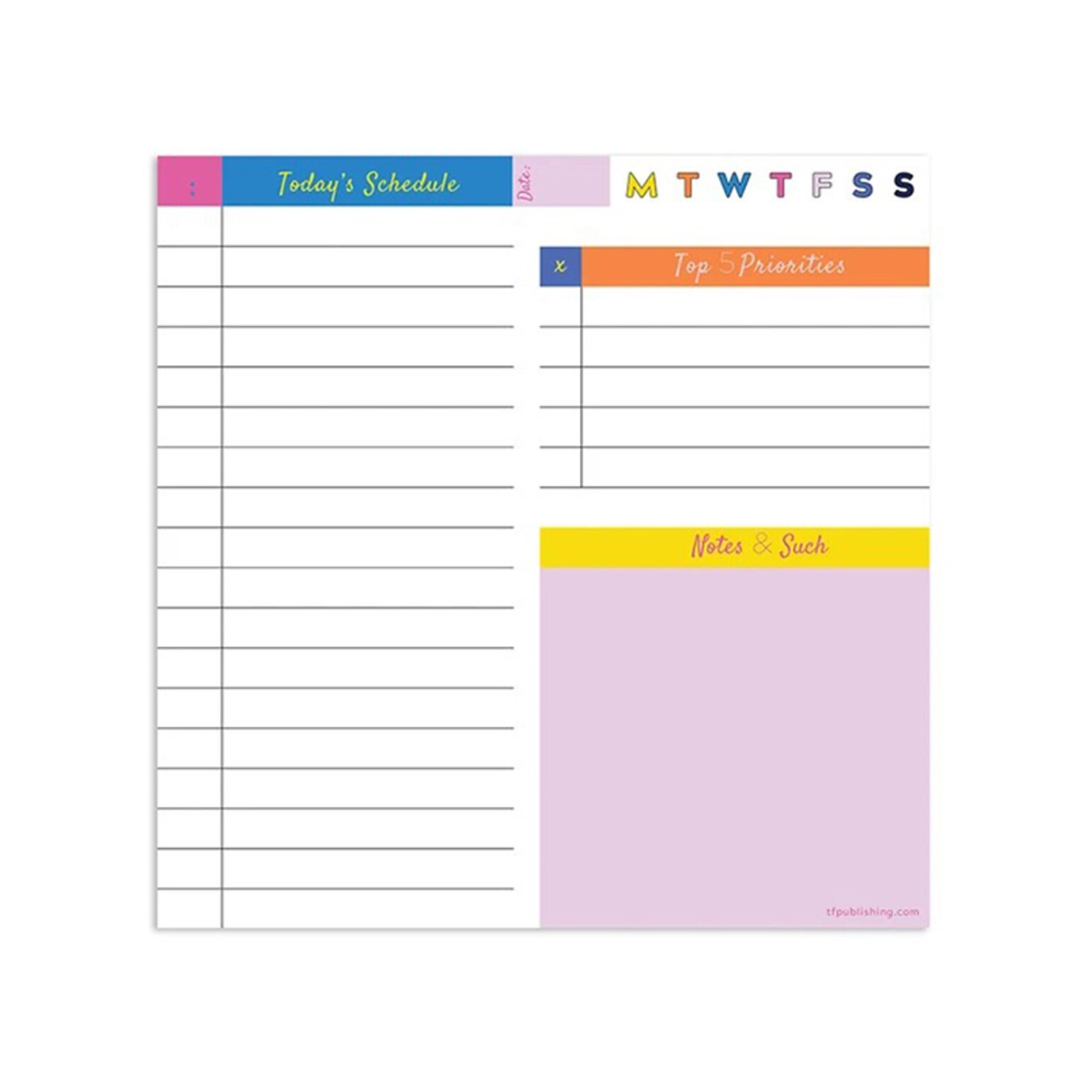 TF Publishing Daily Note Block, 4.5 x 4.5, Bright Block, 300 Sheets/Pad, 1 Pad/Pack (99-3311)