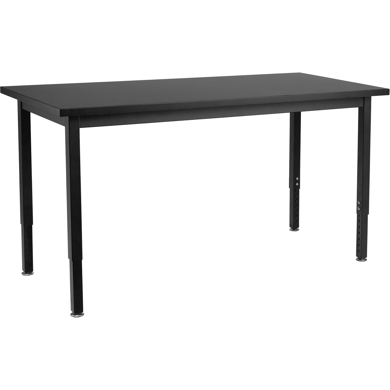 National Public Seating Steel Science Table, Chemical Resistant Series, 30 x 60, Height Adjustable, Black (SLT3-3060C)